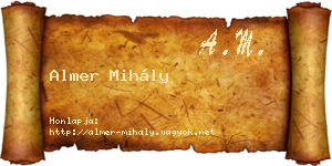 Almer Mihály névjegykártya