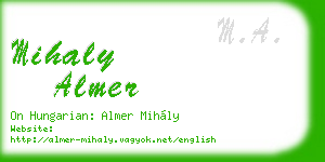 mihaly almer business card